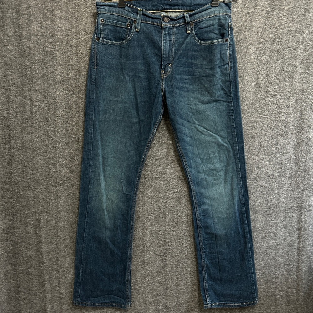 Levis 527 Slim Bootcut Jeans Men 34x32 Blue Western Cowboy Rodeo Stretch Denim